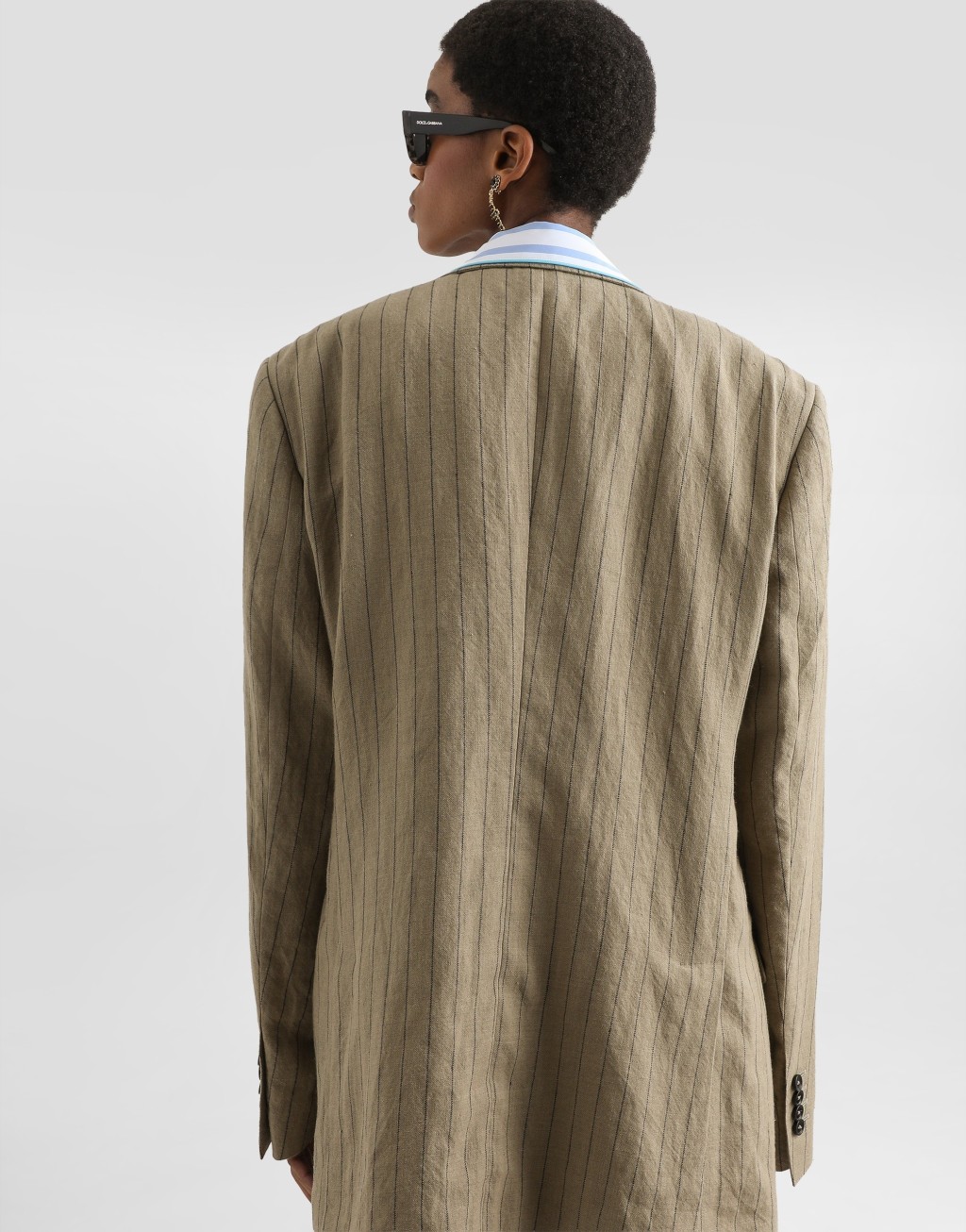 双排扣羊毛亚麻细条纹夹克6