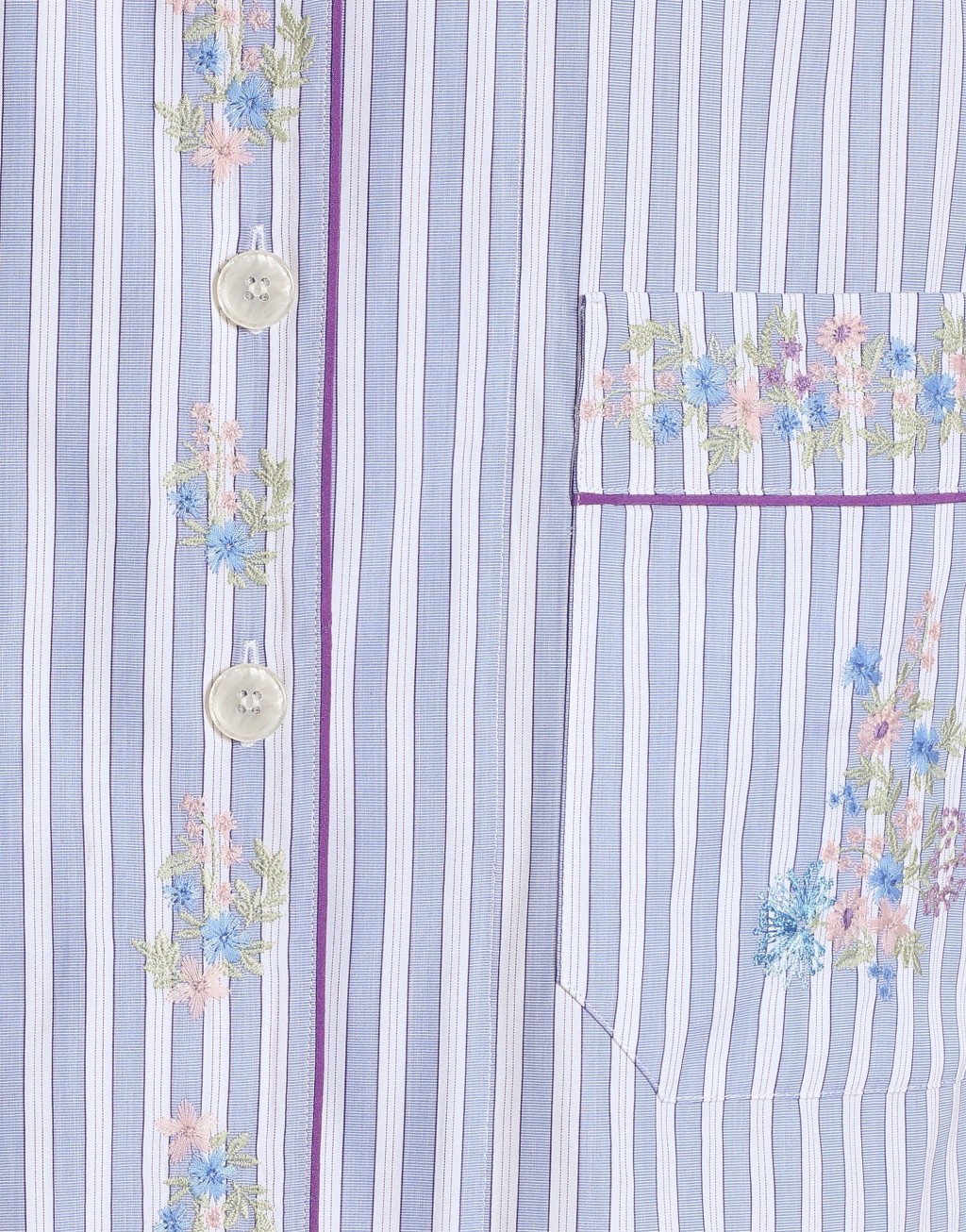 花卉刺绣棉质衬衫4