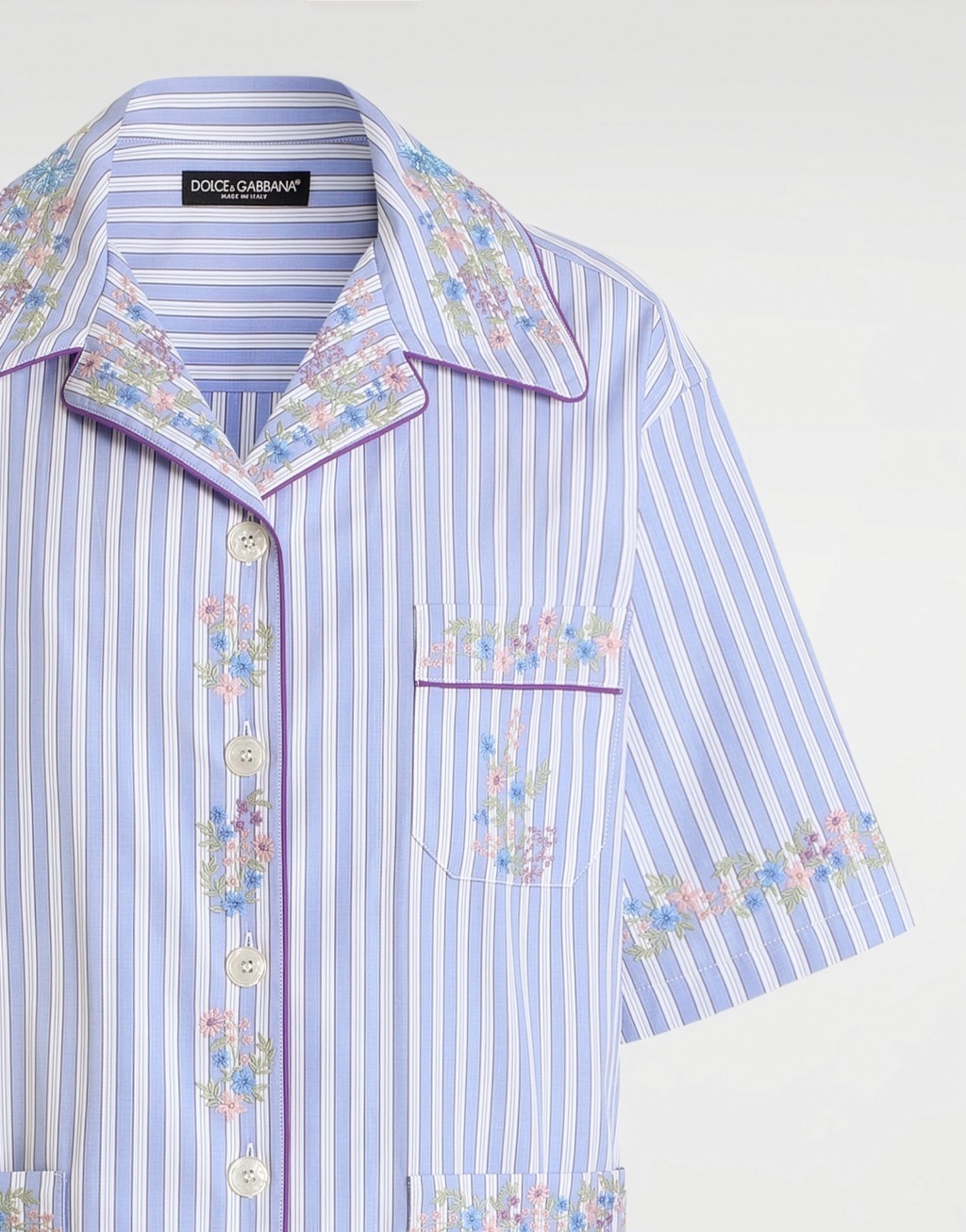 花卉刺绣棉质衬衫3