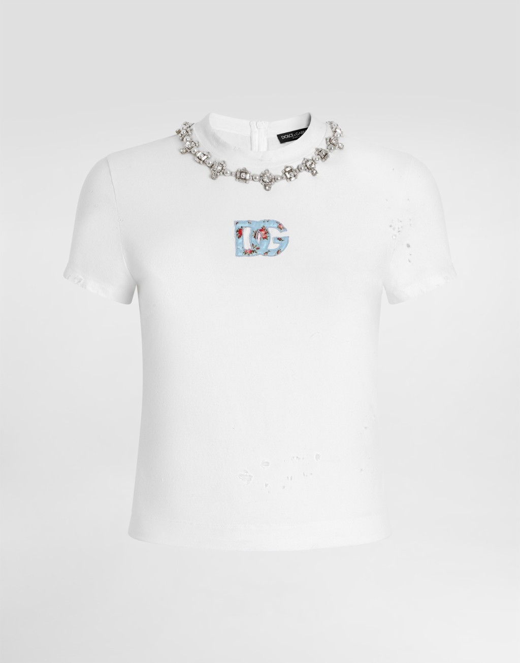 针织T恤 饰以DG贴布与水晶1