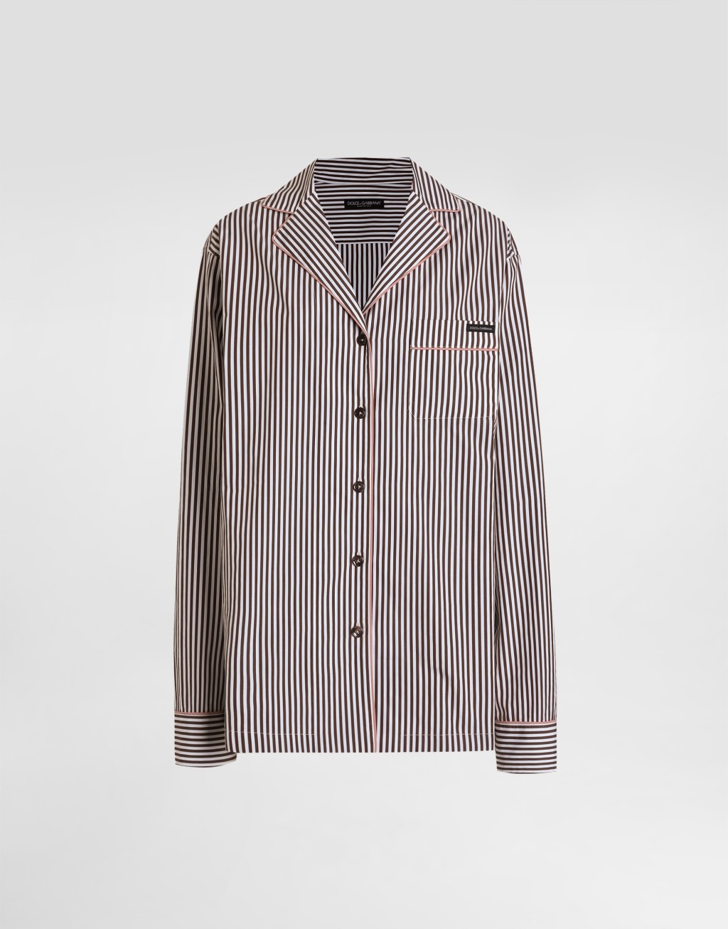 条纹效果府绸衬衫1