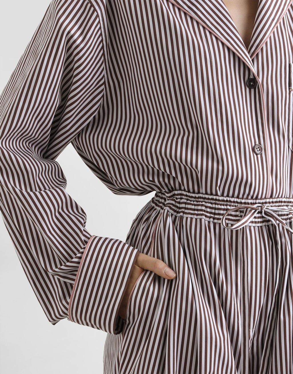 条纹效果府绸衬衫5