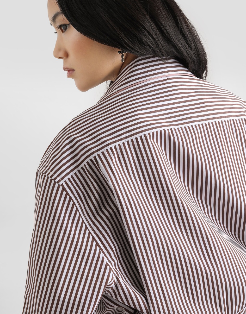 条纹效果府绸衬衫6