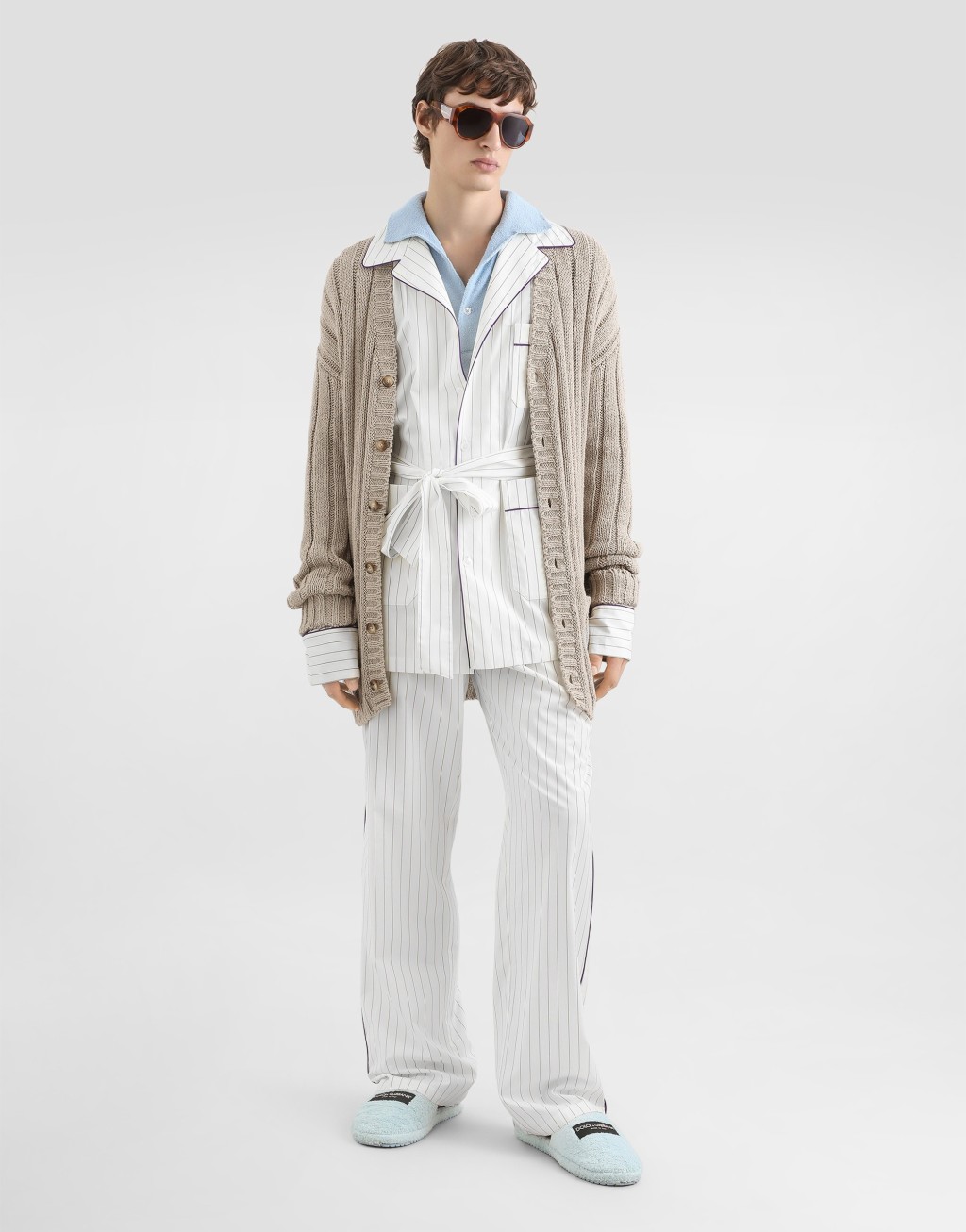 条纹府绸华丽家居袍2