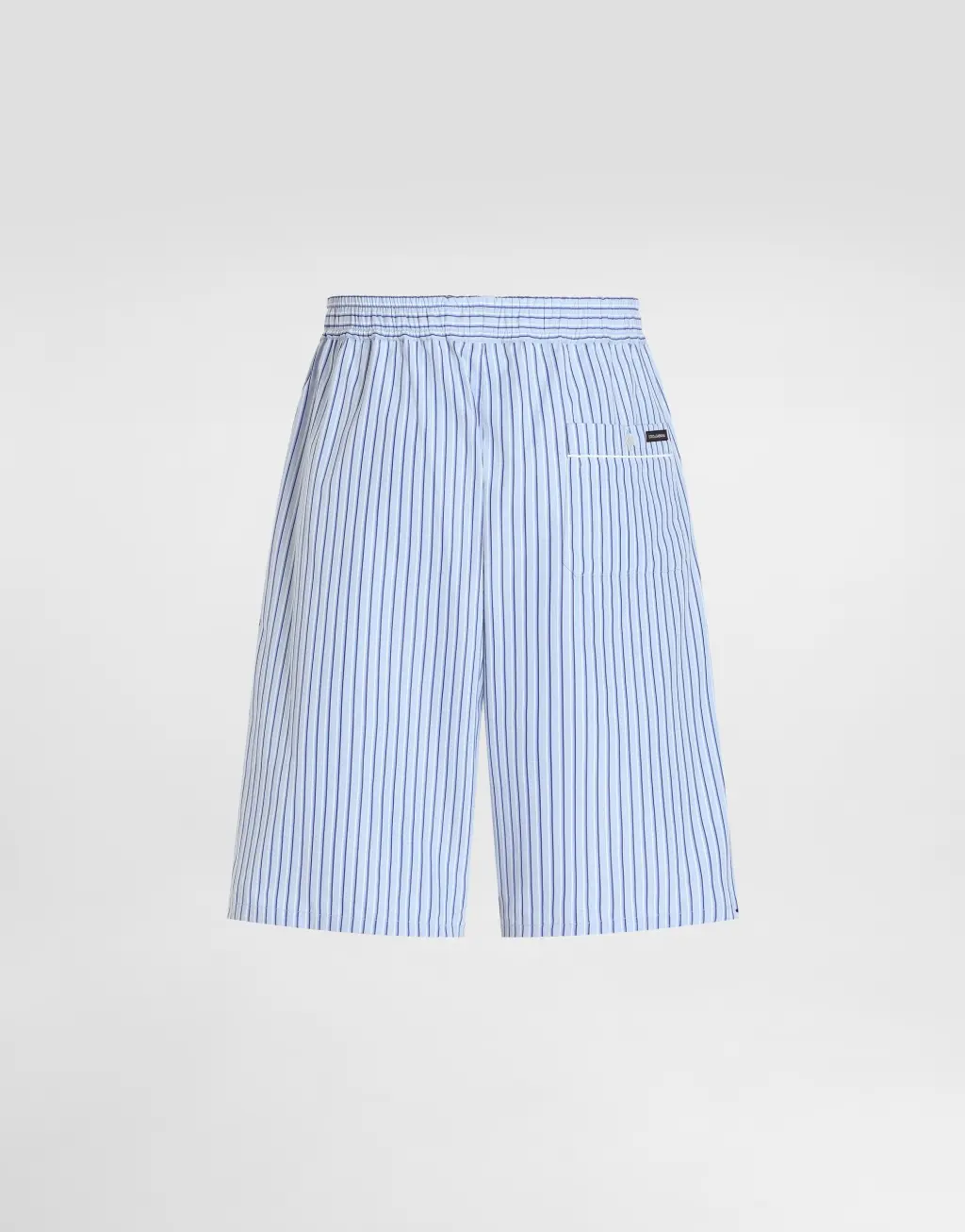 条纹府绸百慕大短裤