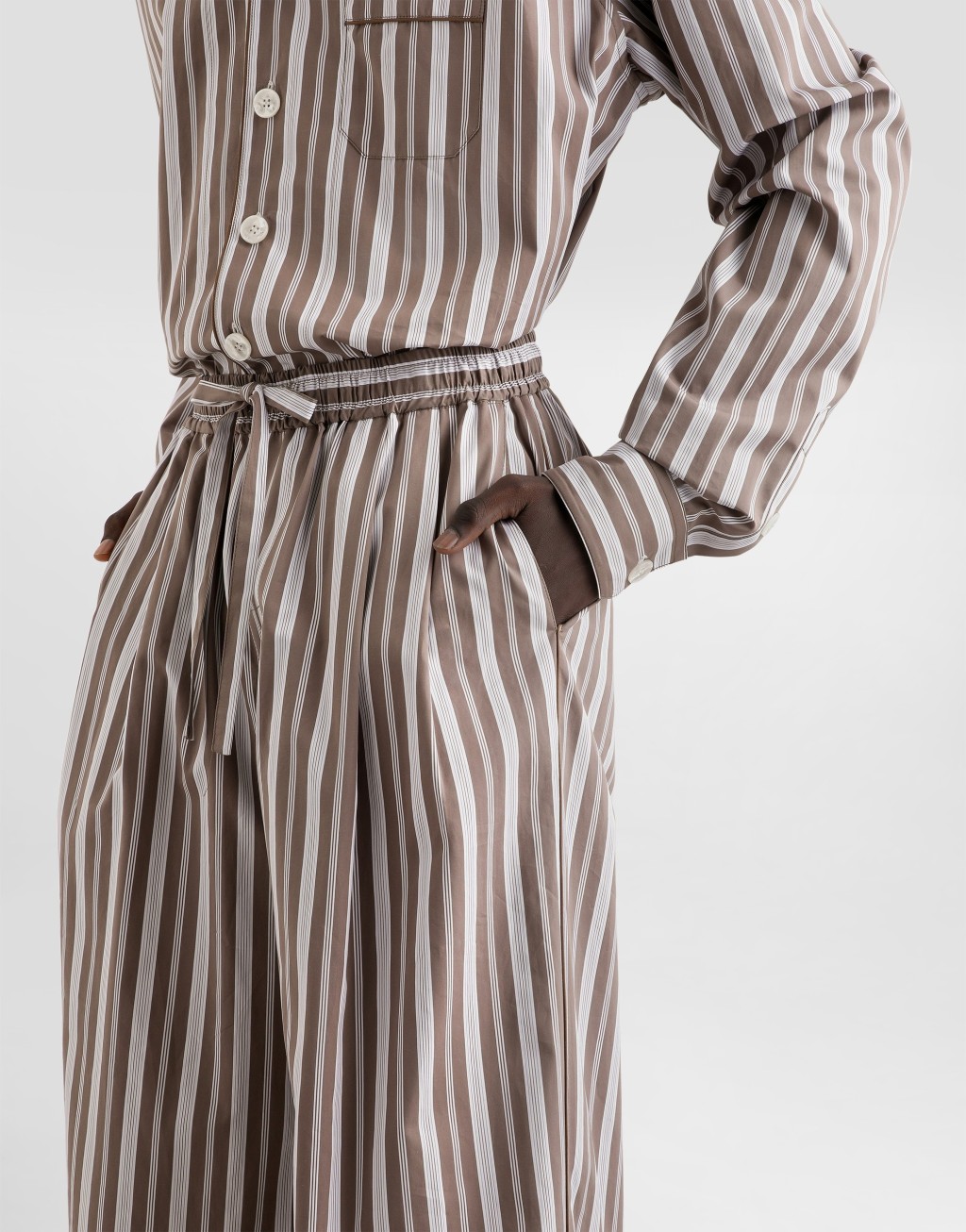 条纹府绸华美长裤5