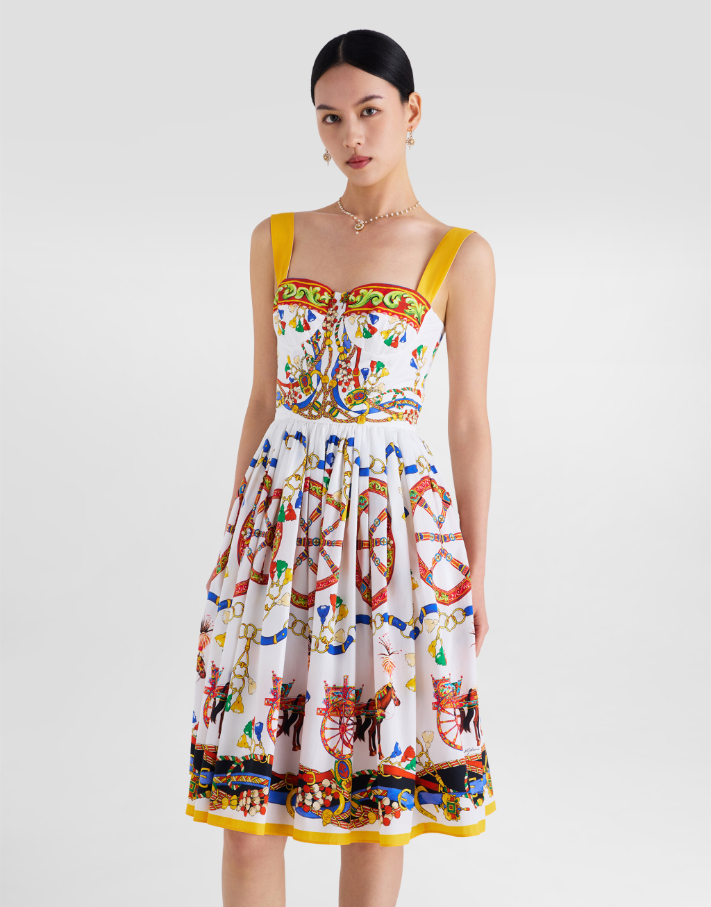 印花府绸连衣裙4