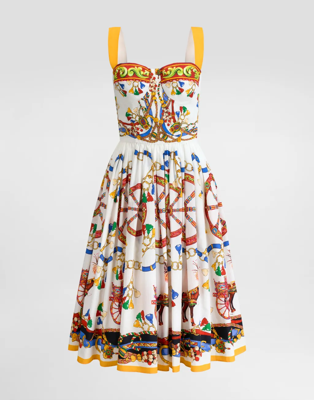 印花府绸连衣裙