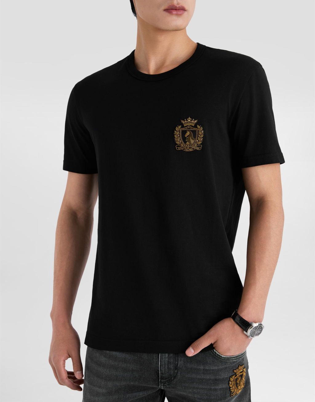 棉质纹章贴饰T恤5