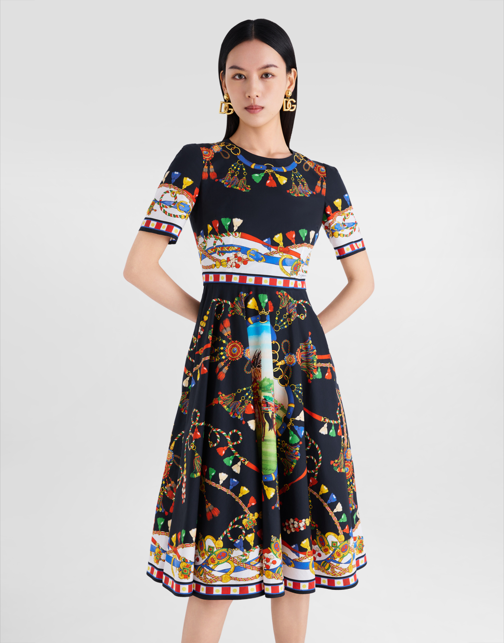 印花府绸连衣裙4