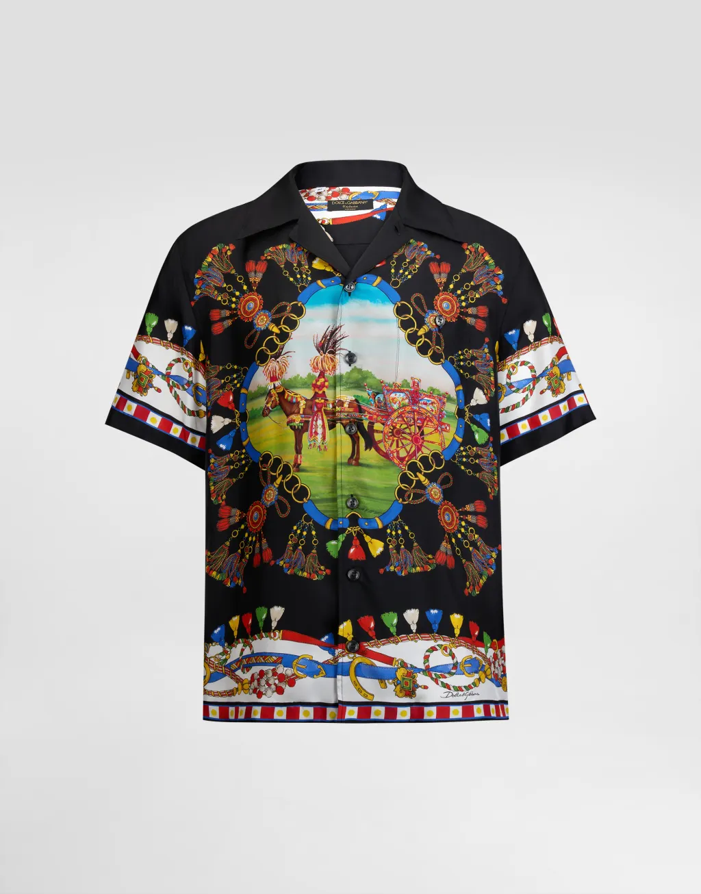 印花真丝斜纹夏威夷衬衫