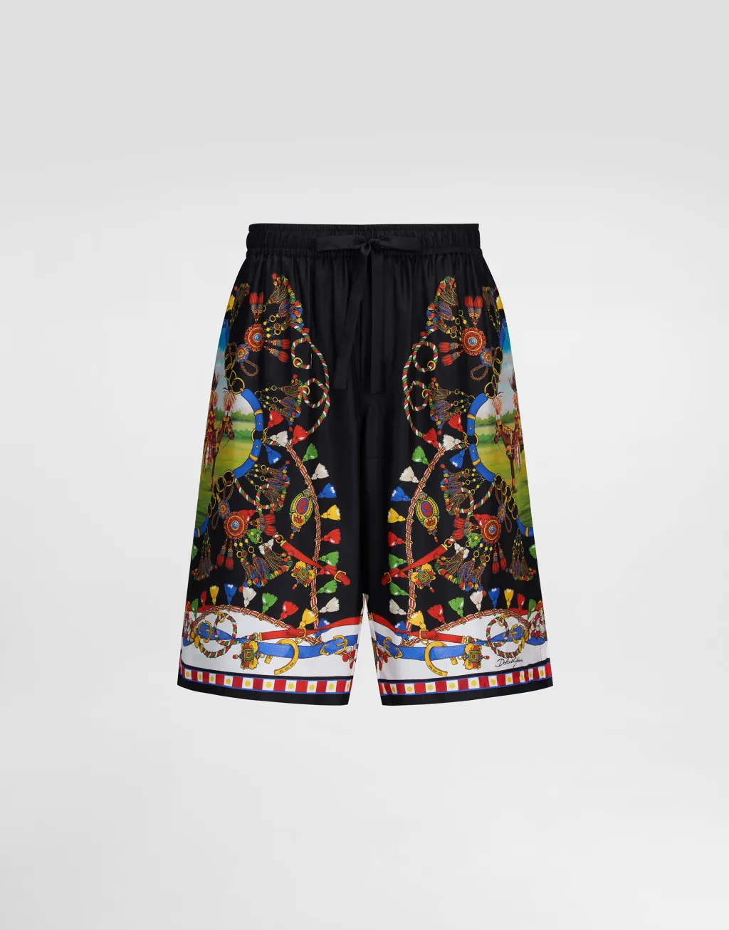 Vanity 印花真丝斜纹百慕大短裤