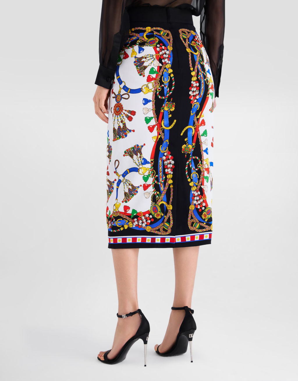 印花真丝缎半裙5