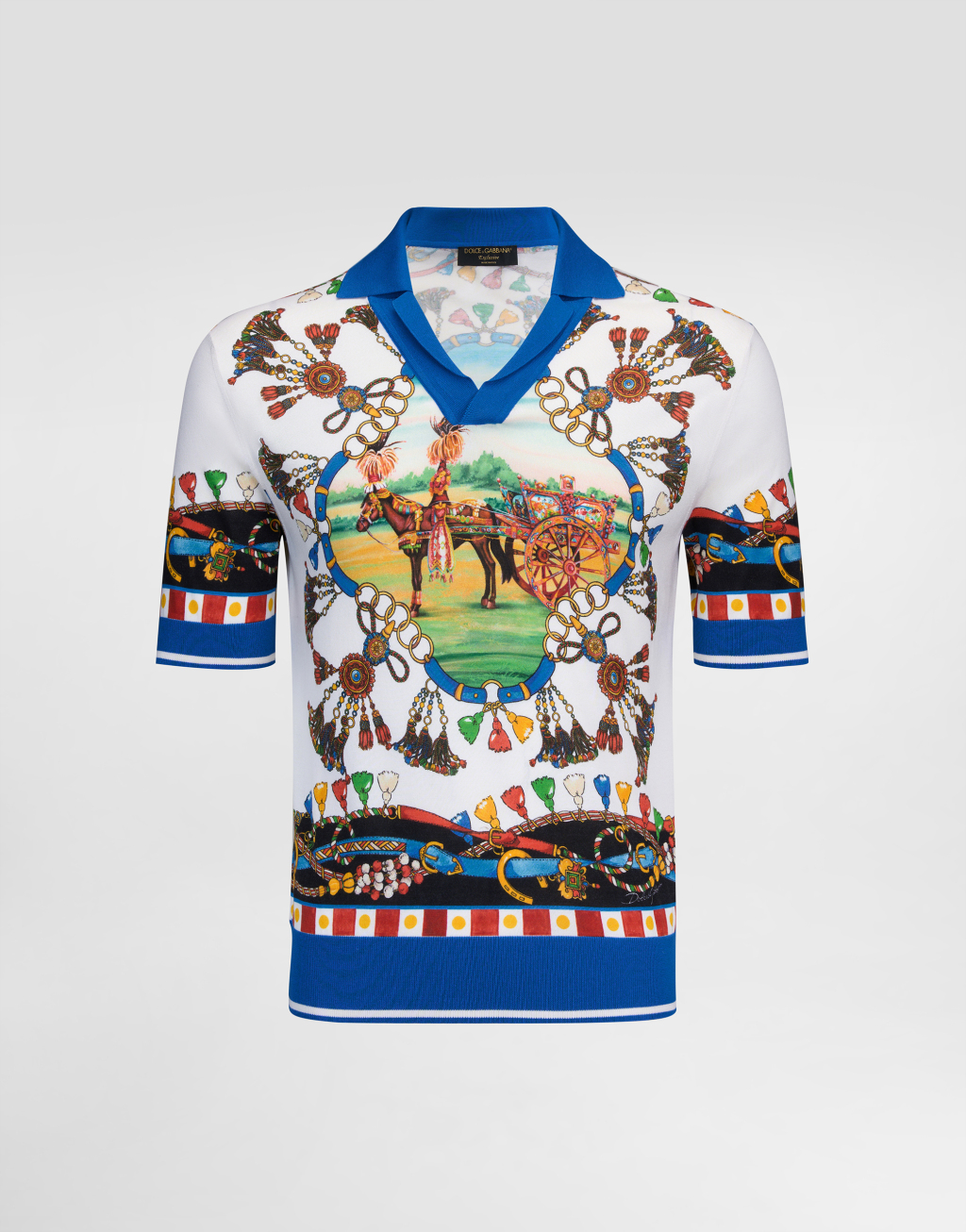 印花真丝Polo衫1