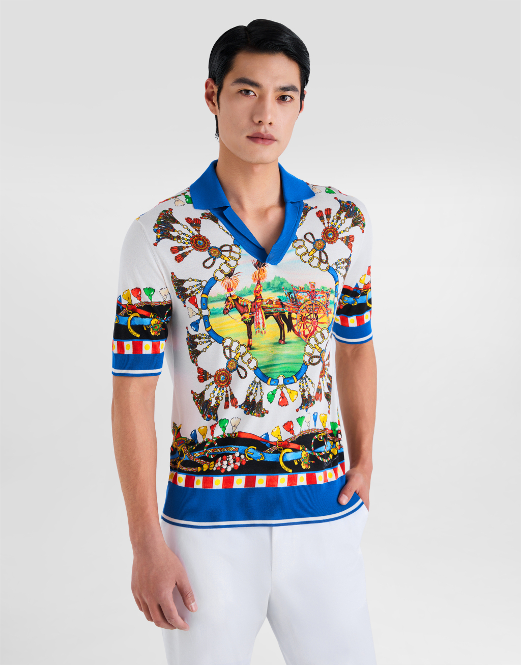 印花真丝Polo衫4