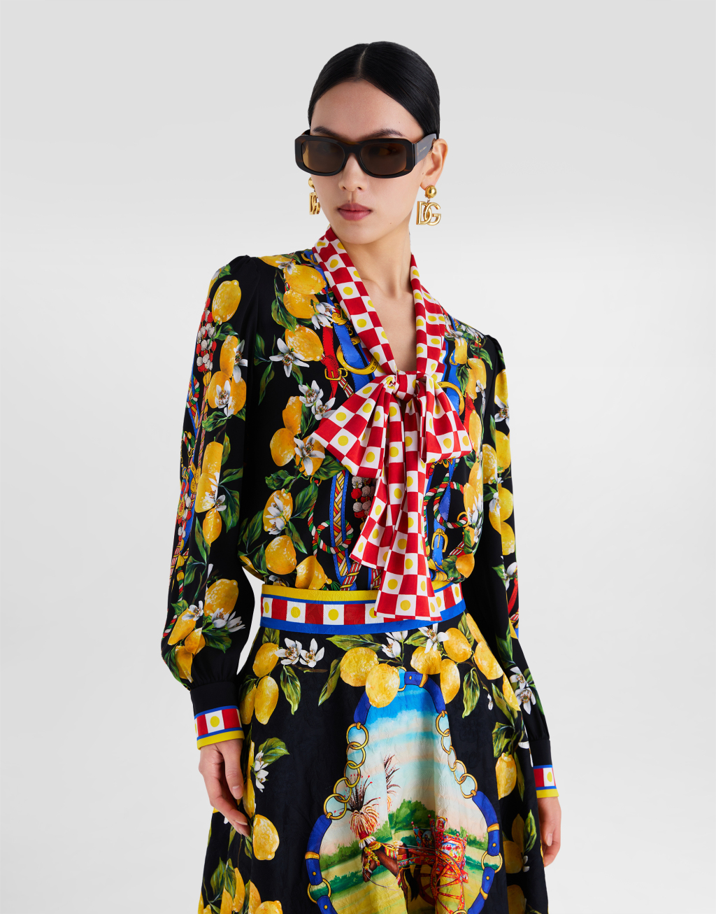 印花真丝缎衬衫4