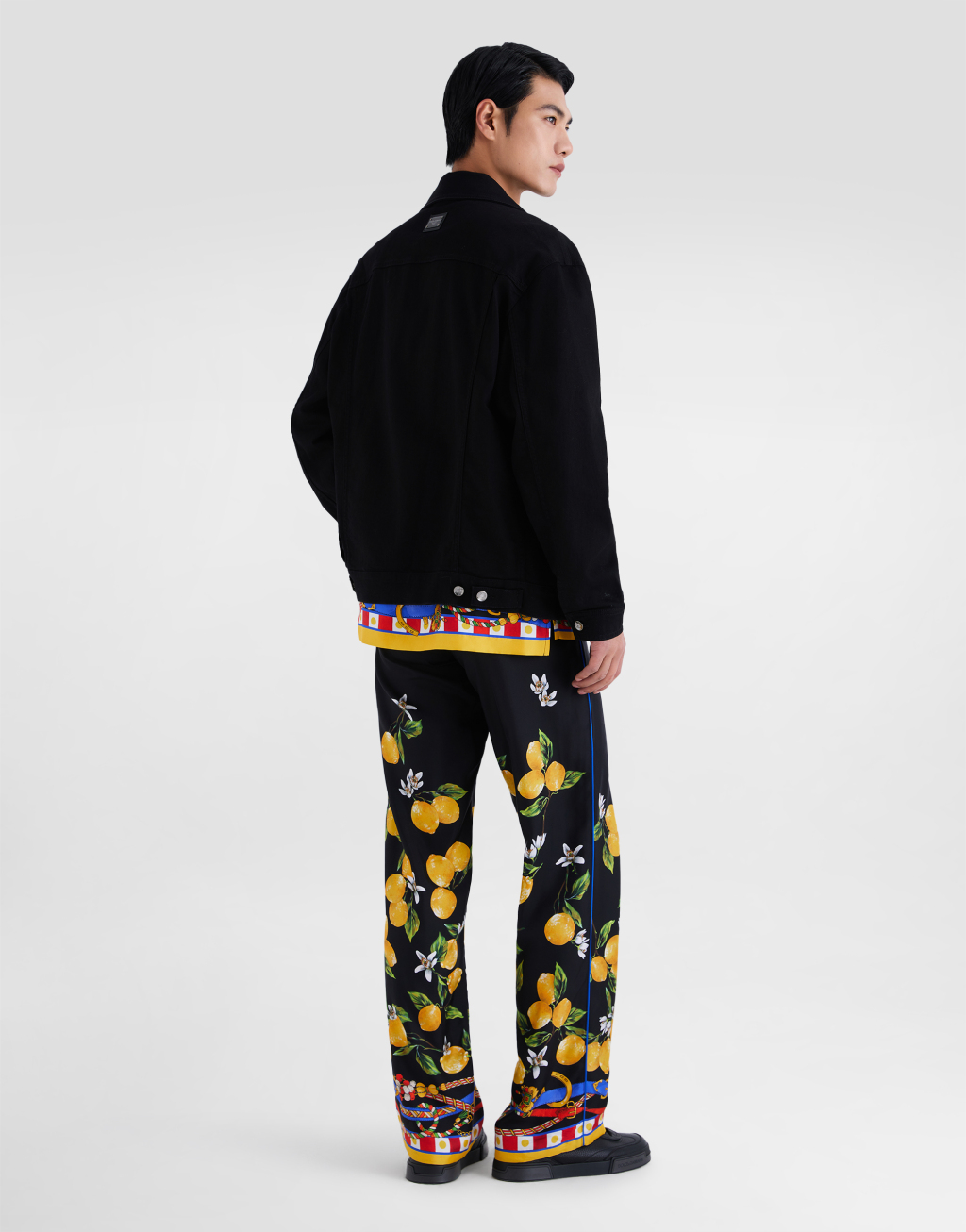 印花真丝斜纹长裤3