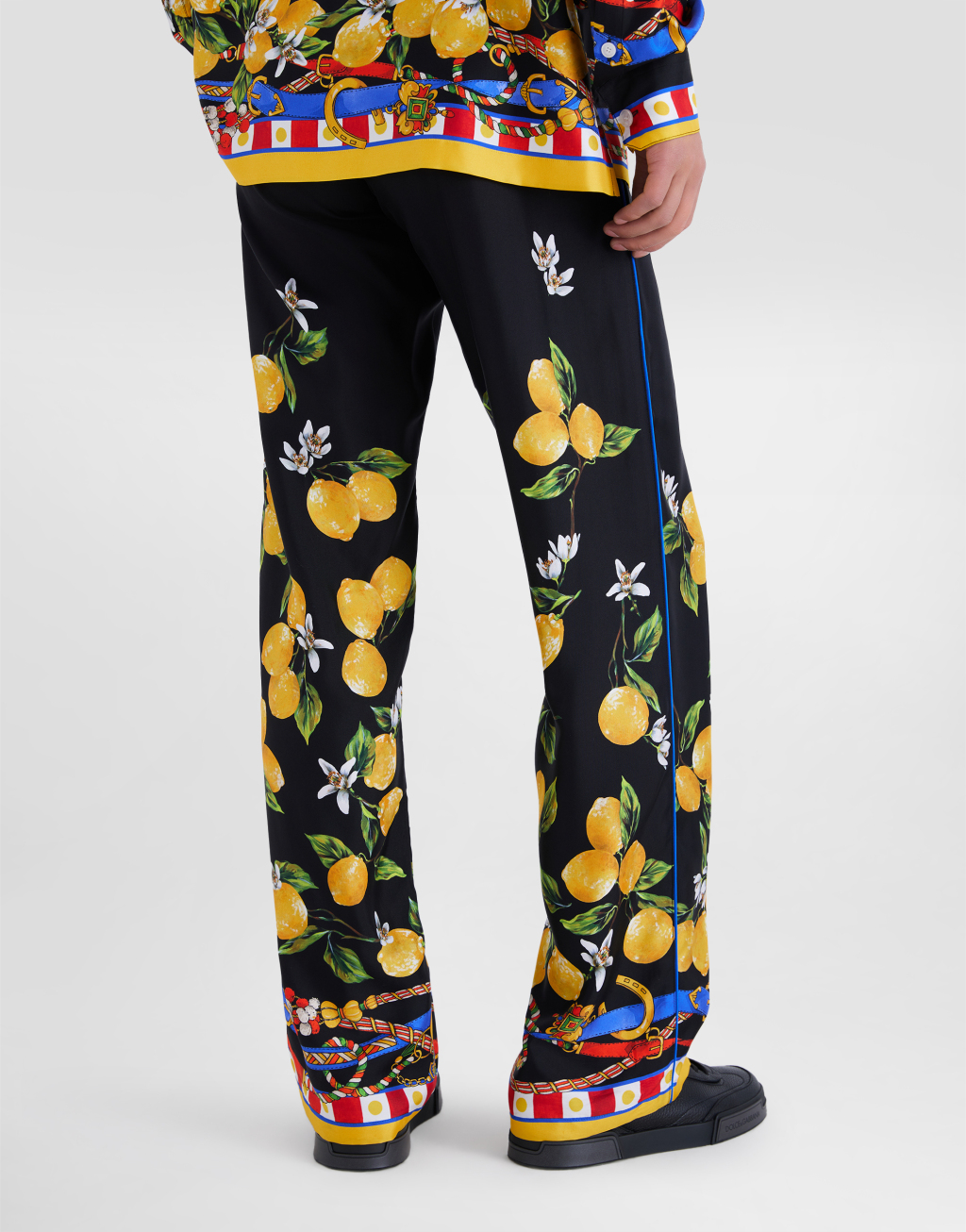 印花真丝斜纹长裤5