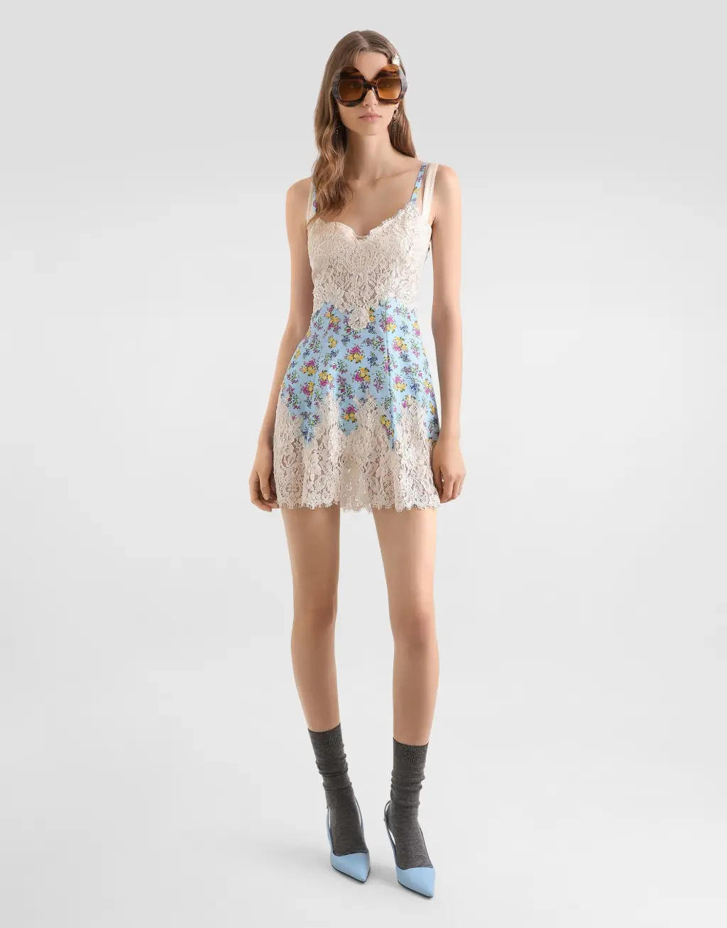 小碎花印花哈博泰真丝连衣裙