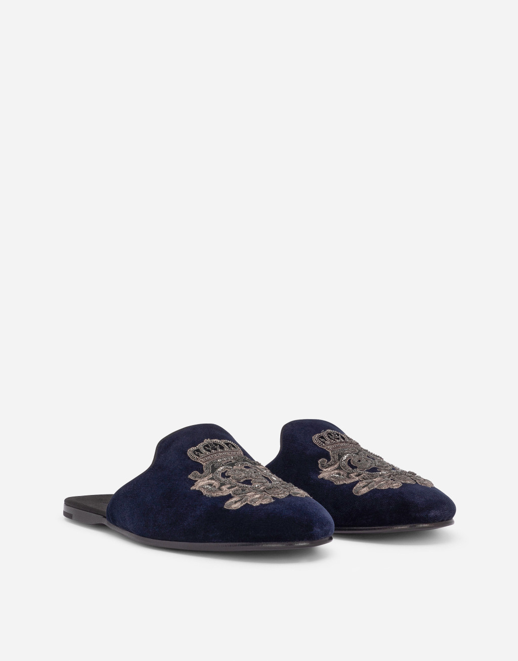 纹章刺绣天鹅绒便鞋3
