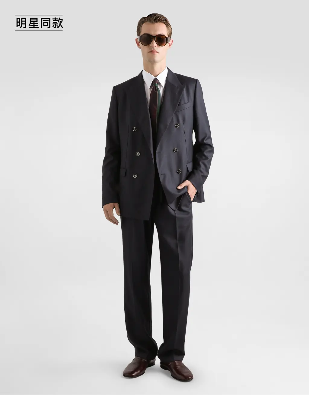 明星同款鸟眼纹羊毛 Taormina 双排扣夹克