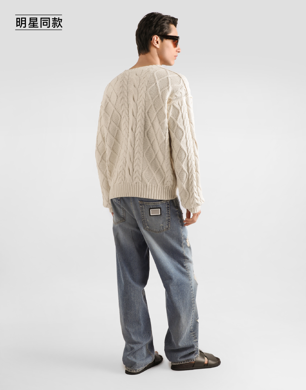 明星同款编织图案套衫3