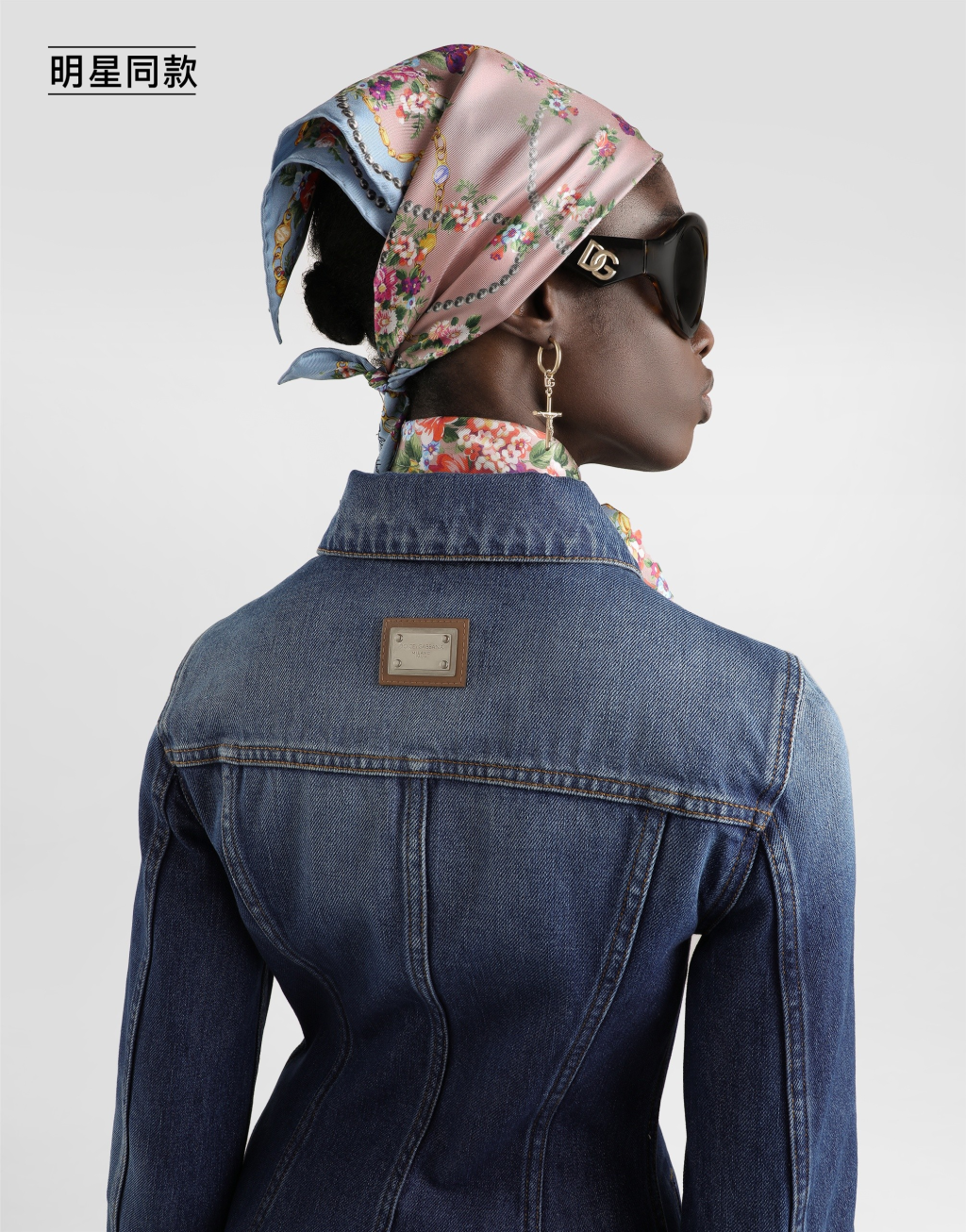 明星同款夹克牛仔布单排扣5