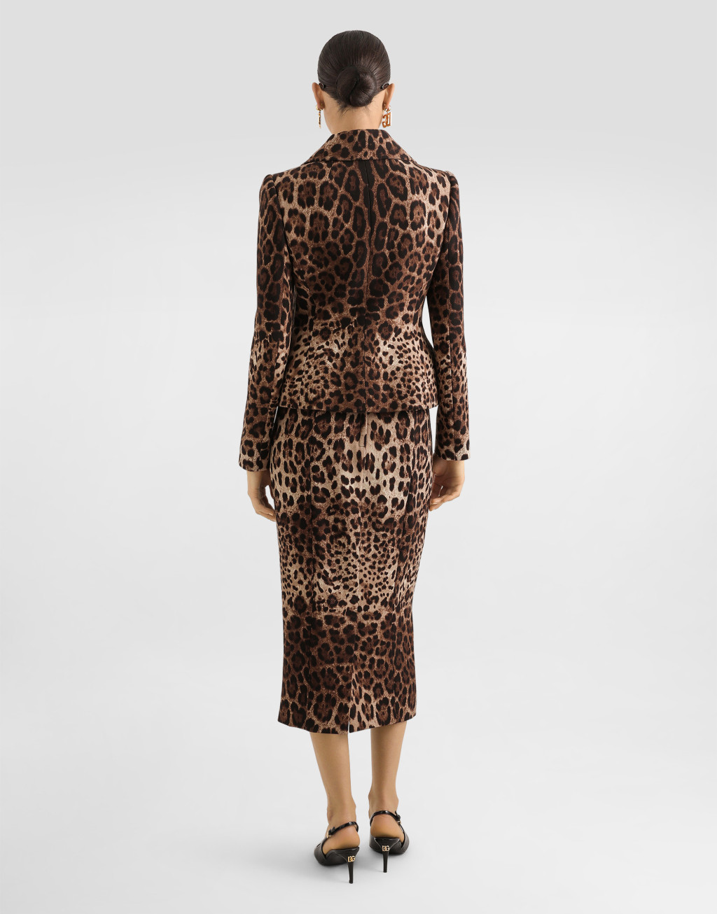 豹纹印花双层绉绸单排扣夹克3