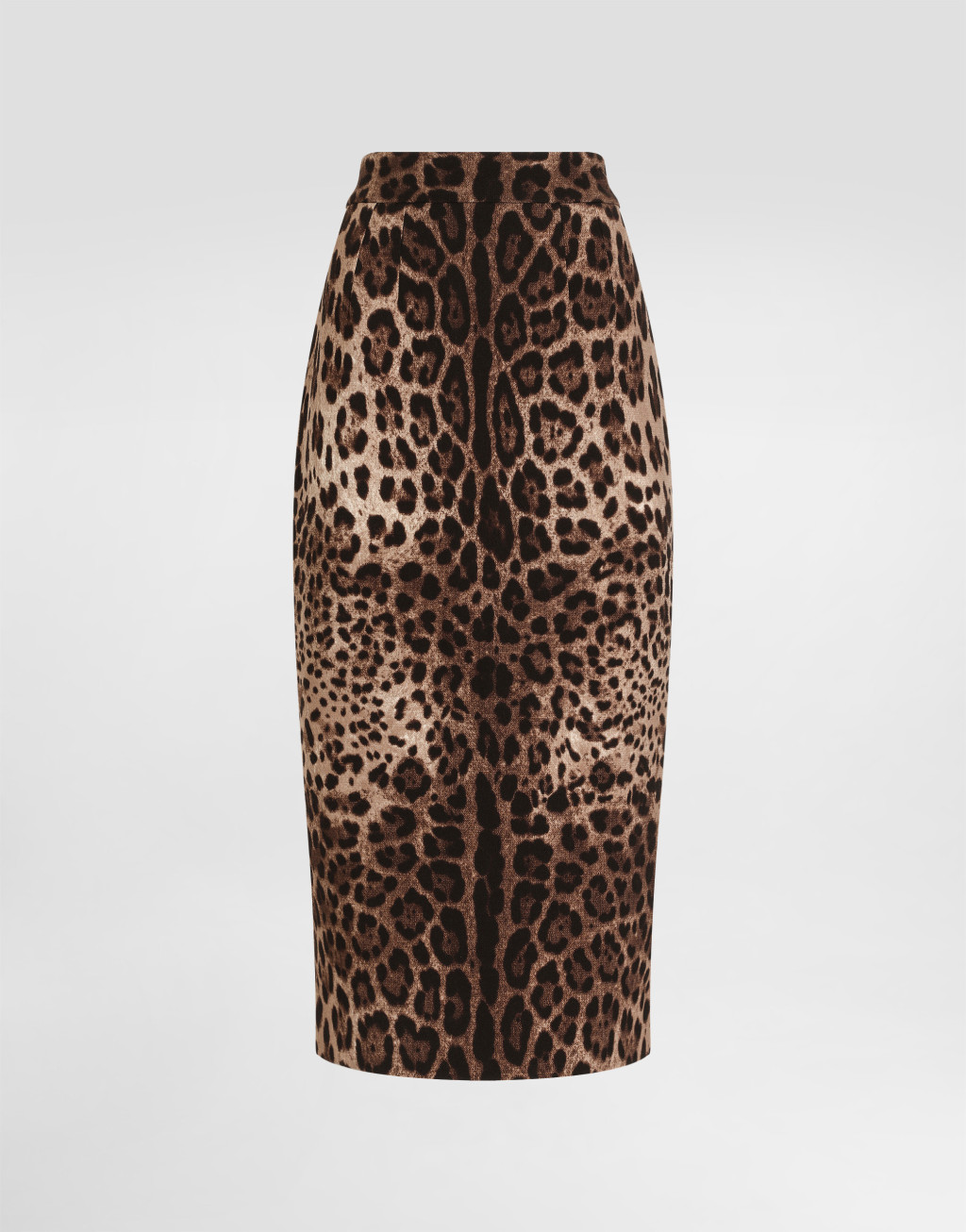豹纹印花双层绉绸中长款半裙1