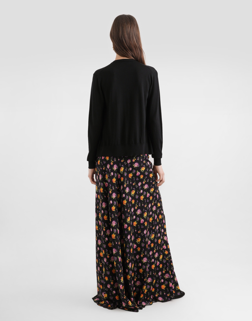 玫瑰印花素绉缎伞裙3