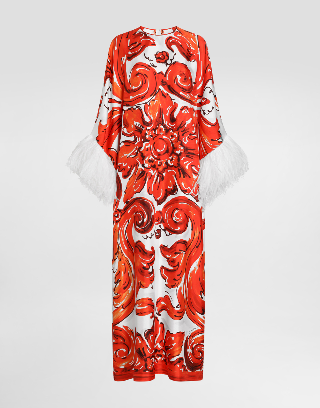 马约利卡印花长款 kaftan 连衣裙1