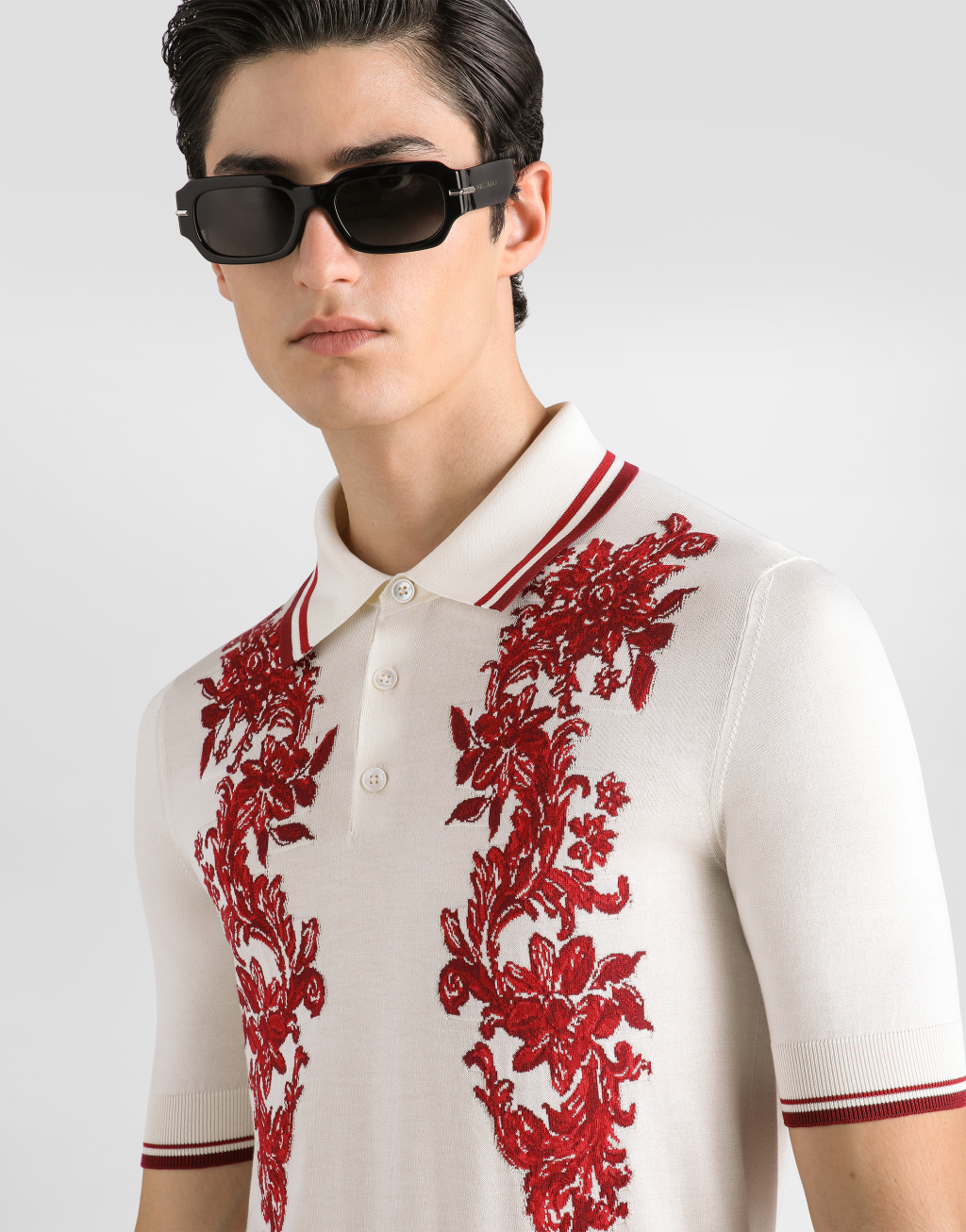 嵌花真丝Polo衫4
