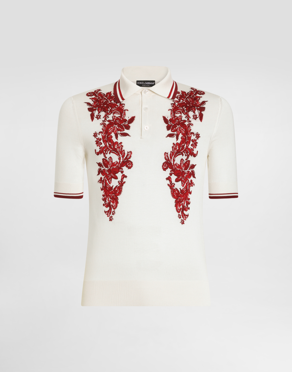 嵌花真丝Polo衫1