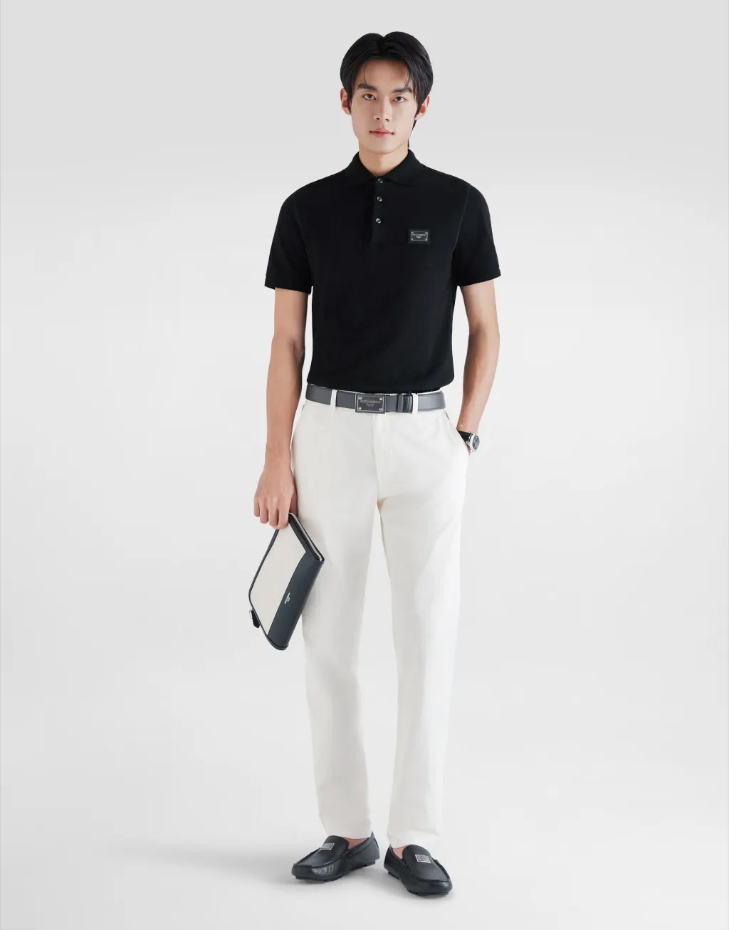 标牌棉质珠地 Polo 衫