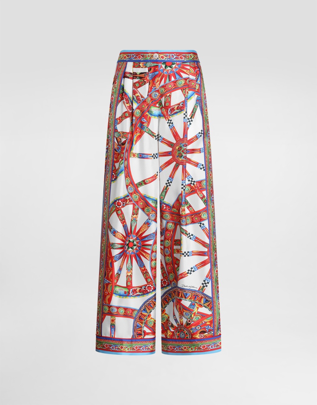 Carretto 印花真丝斜纹绸梳妆长裤1