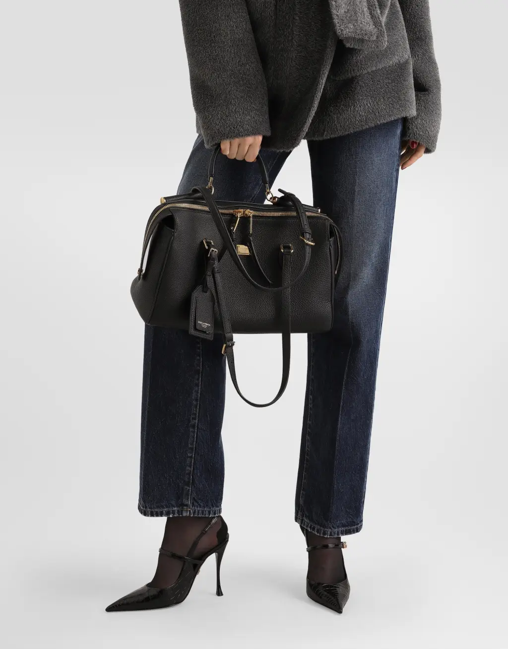Vittoria 中号牛皮革手提包