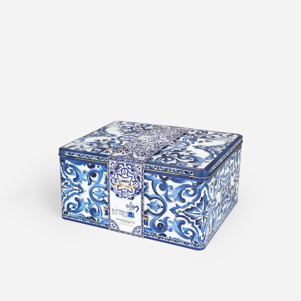 DOLCE&GABBANA BIALETTI 大号摩卡壶、3 个陶瓷咖啡杯、3 个银色搅拌棒礼盒3